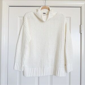 Victoria’s Secret Pink White Knit Turtleneck Sweater